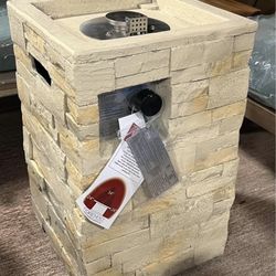 16" Stack Stone Column Fire Pit Light Brown - Threshold™