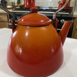 Mid Century Descoware Enamel Tea Pot 