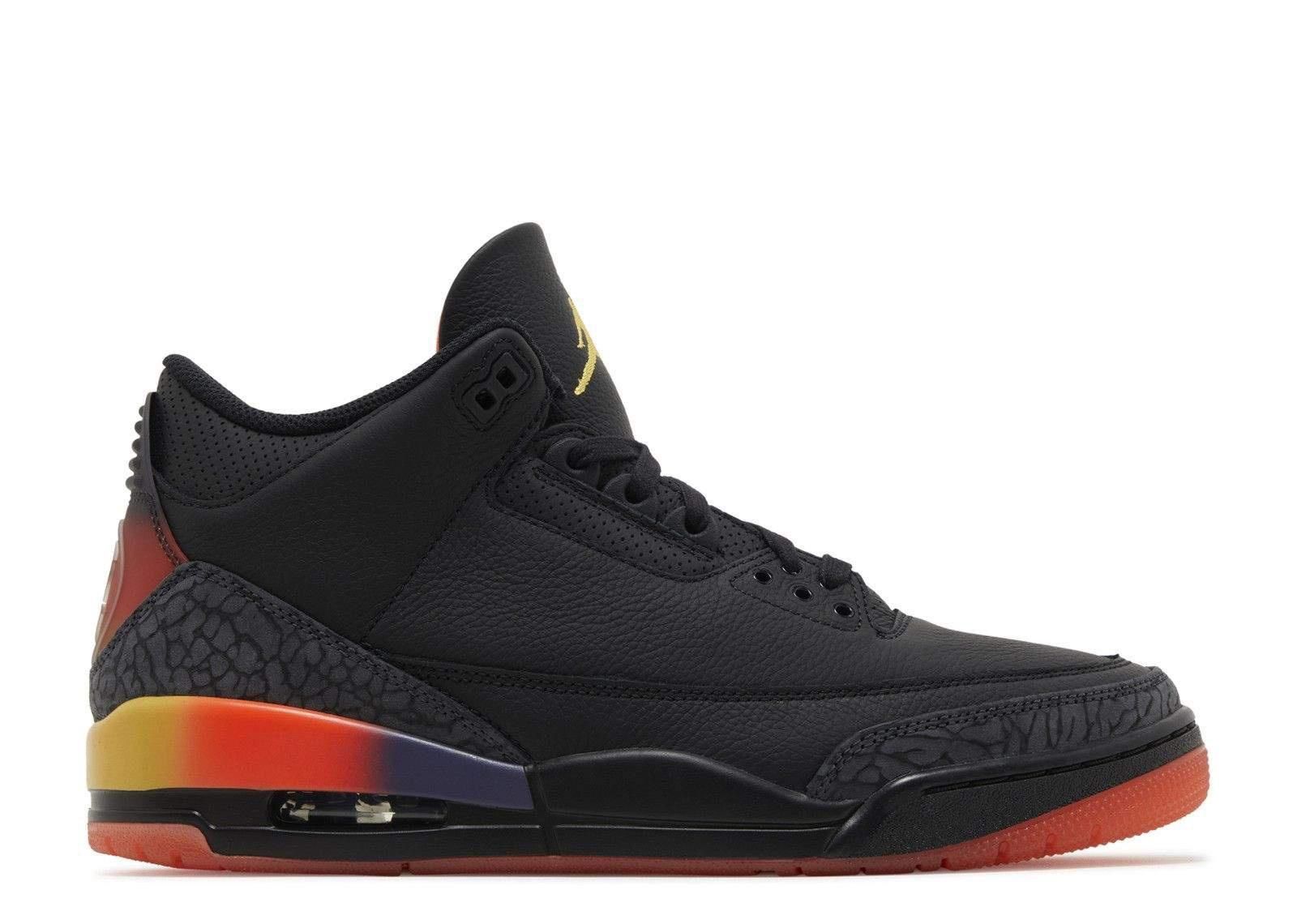 Jordan Retro J Balvin Rio Sneakers – Black/Solar Flare/Crimson