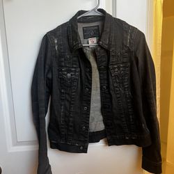 True Religion Black Jean Jacket with Classic Design