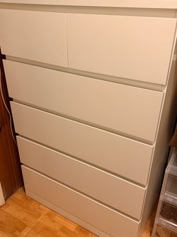 Tall White 6 Drawer Dresser