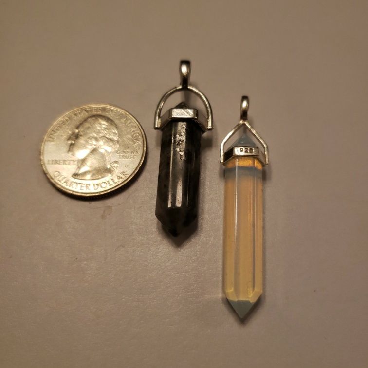 Opalite and Labradorite pendants