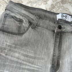 Grey Black Stacked Jeans Men Fashion