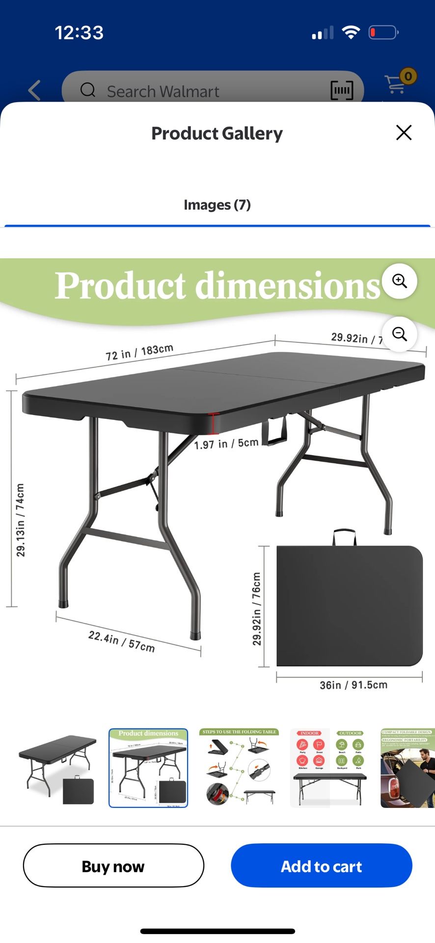 Folding 6’ Table