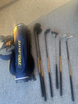 Top Flite Junior Golf Set - Left Handed - Blue/Yellow Stand Bag