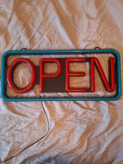 Electric sign: "Open"