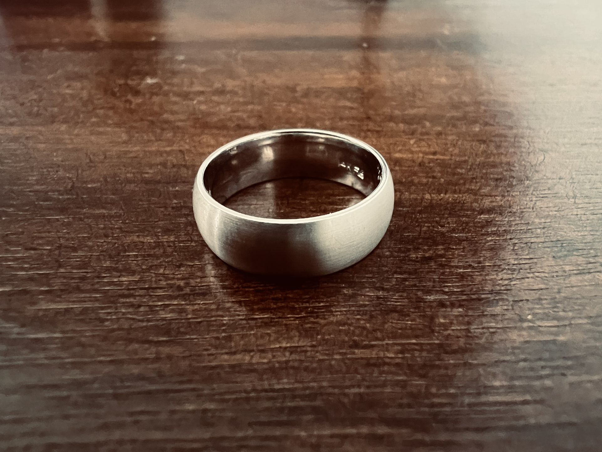 14K White Gold Mens Ring Size 6