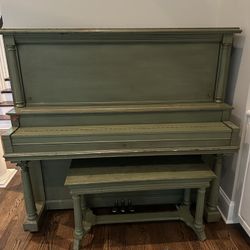 Green vintage Upright Piano