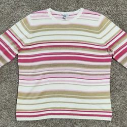 Women's IZOD Long Sleeve Striped Sweater Size L