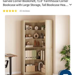 Garvee 5-Tier Corner Bookshelf - 71.85" Tall