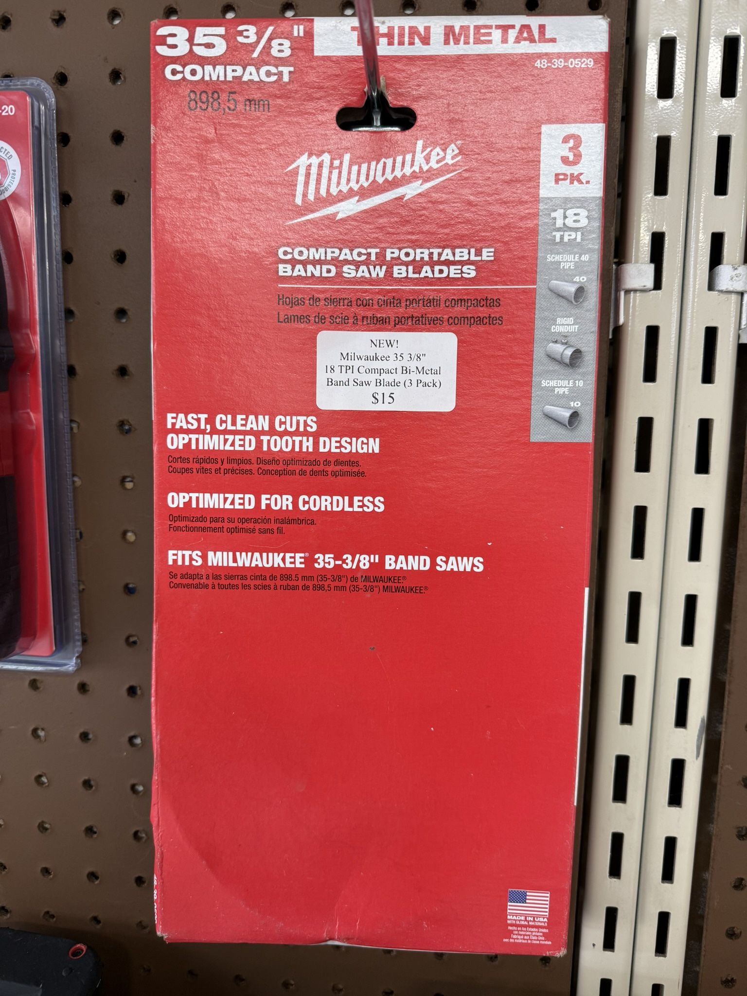 NEW! Milwaukee 35 3/8" 18 TPI Compact Bi-Metal Band Saw Blade (3 Pack)