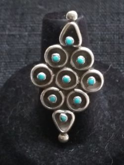Estate Navajo 925 Tourquoise Ring sz7