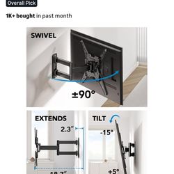 Full motion TV wall mount that tilts