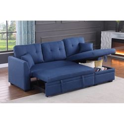 Reversible Pull Out Sleeper Sofa Bed Sectional Couch