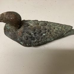 Vintage Bronze Or Brass Duck Sculpture (5 Pounds)