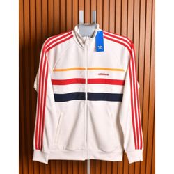 Adidas 1st Track Top Jacket Retro Small | White | MSRP: $90