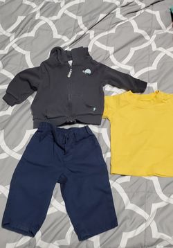 Infant boys sweater, pants and shirts size 3m