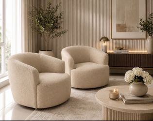 Boucle Swivel Accent Chair