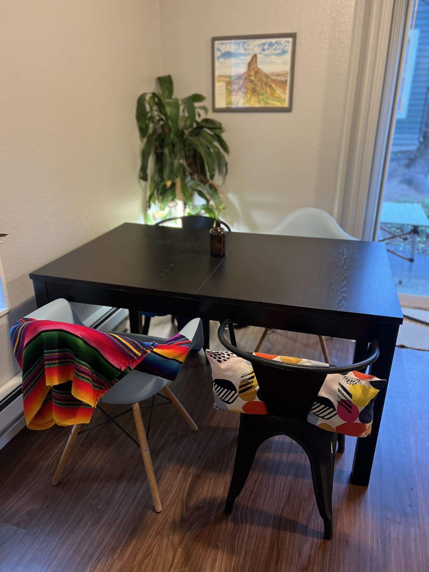 Black Kitchen Table - + 2 Leaves 