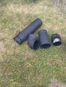 9” black metal chimney pipe pieces