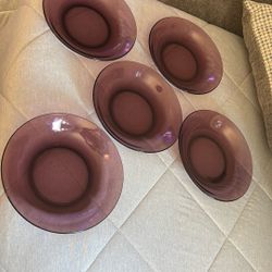 8” purple, Amethyst, Glass Bowls