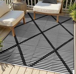 Outdoor Rug 6x9, Reversible Plastic Outdoor Patio Rug