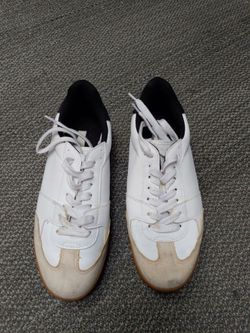 White Low-Top Sneakers with Gum Sole