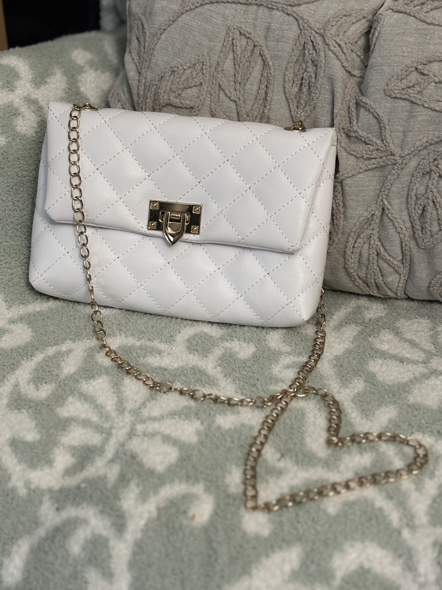White Leather Crossbody Bag