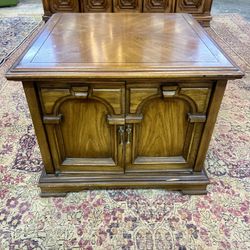 1970s Spanish Mediterranean Style Square Storage End Table