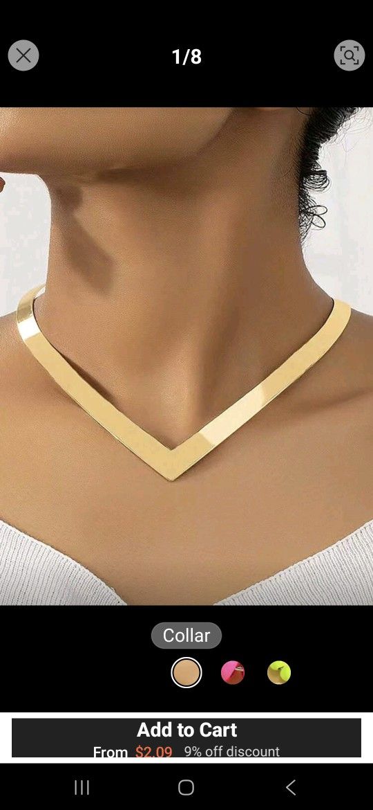 V-Shaped Choker Necklace