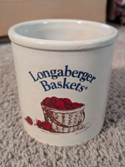 Vintage Robinson Longaberger Baskets USA Stoneware 1 Qt High Jar Crock