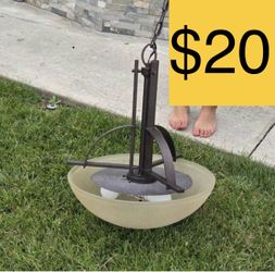 Modern Bronze Pendant Chandelier with Frosted Glass Bowl (SELLING FOR $20)
