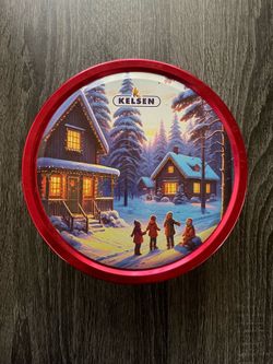 Christmas Tin Cookie Container