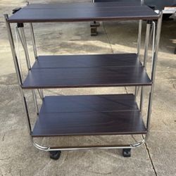 New, Price Firm, Vertiflex Click-N-Fold Utility Cart, Chrome/Brown