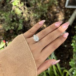 6.1cttw, real 5ct center vvs1 full Moissanite wedding set 5,6,7 & 8