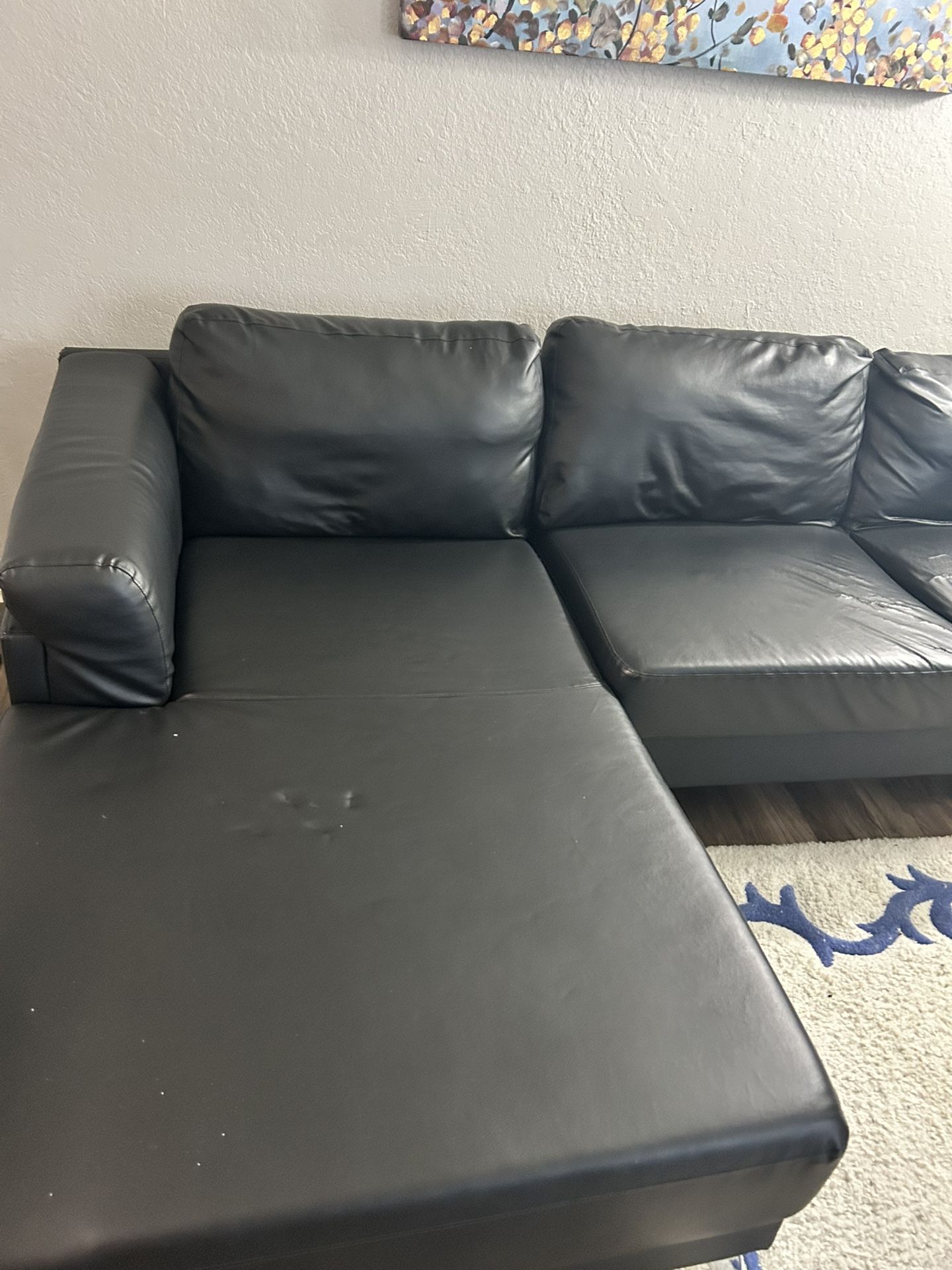 Faux Leather Couch 