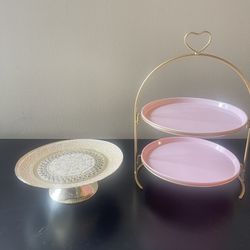 Gold Cake Stand and Gold Accent Cupcake Tower