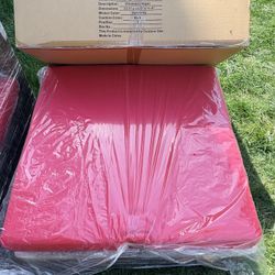 Large ottoman in Ash Gray with Red Cushion OR Ash Gray with Blue Cushion - New in Box