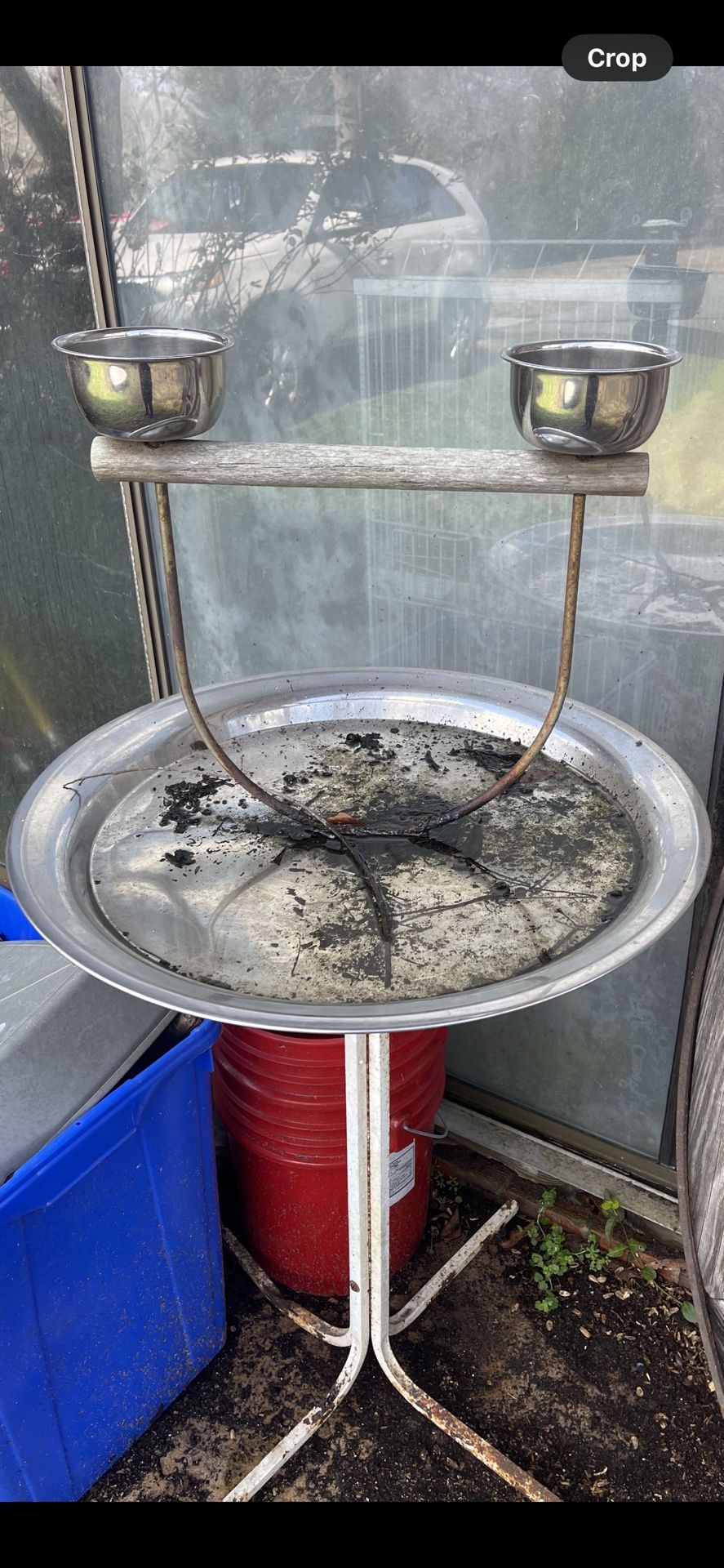 Large Stainless Steel Bird Perching Station