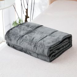 Smith & Brown Premium Ultra Plush Mink to Microfiber 12 lb Weighted Blanket, 48" x 72", Gray