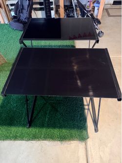 Marketplace Title  Set of 2 Black Glass Computer Desks / Home Office Desks