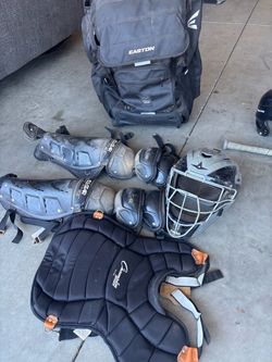 Baseball Catcher's Gear Set with Easton Bag