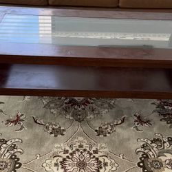 Cherry Brown Color Wooden Coffee Table
