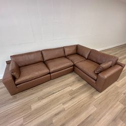 Leather Cloud Couch Modular Sofa