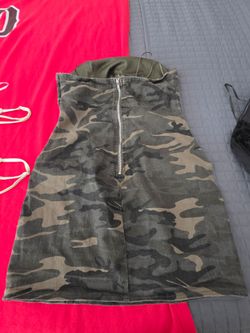 Camo mini dress strapless