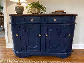 Refinished dark blue buffet/entry table