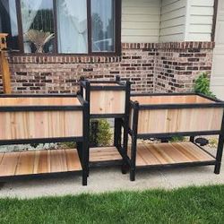 Japanese cedar planter boxes