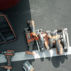 Rigid Brushless Cordless Tools And Rigid Tool Box w/ wheels