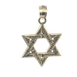 Woman’s Ladies 10k Yellow Gold Star of David  Charm Pendant For Necklace GP3125206