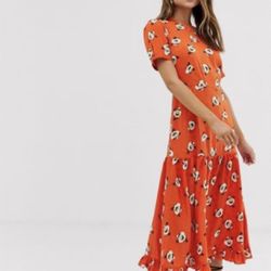 River Island Maxi Boho  Dress Floral Design Light  Weight XL